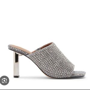 KURT GEIGER LONDON Mayfair Crystal High Mule Heel, Sz 38.5 / 8